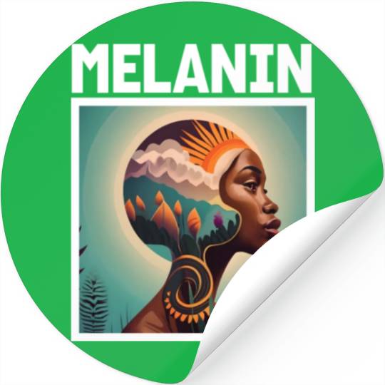 Elegant Melanin Woman. Stickers