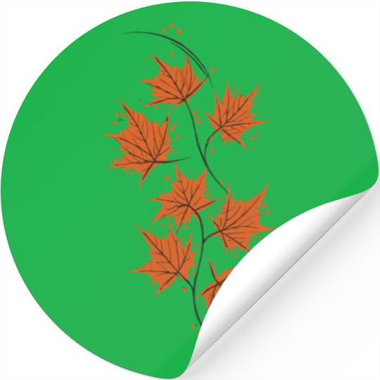 Brown Maple Leaves Stickers