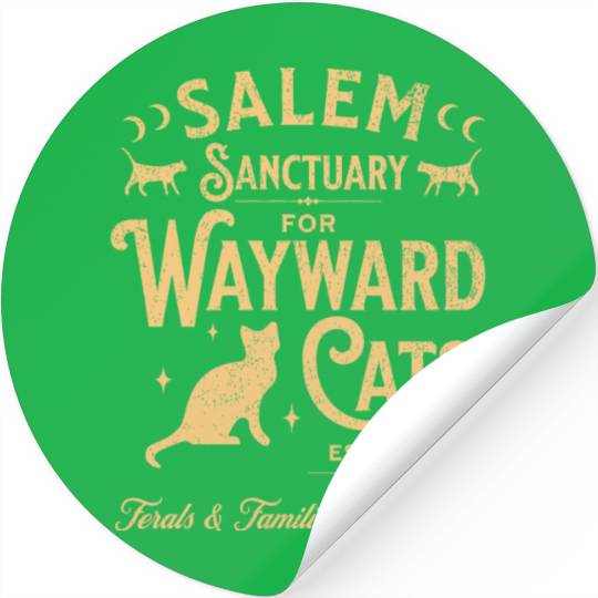 Salem Sanctuary for Wayward Cats Black Stickers