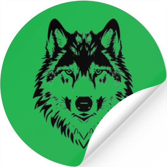 Black Wolf alpha Spirit -Dark Animal Design Stickers