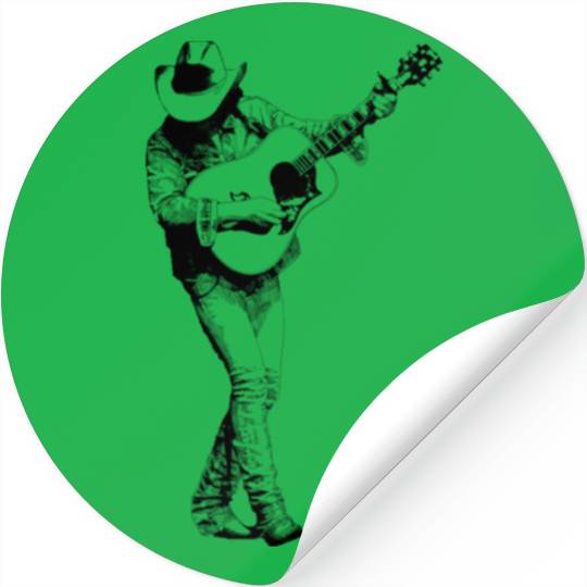 Dwight Yoakam Playing Guitar Stickers