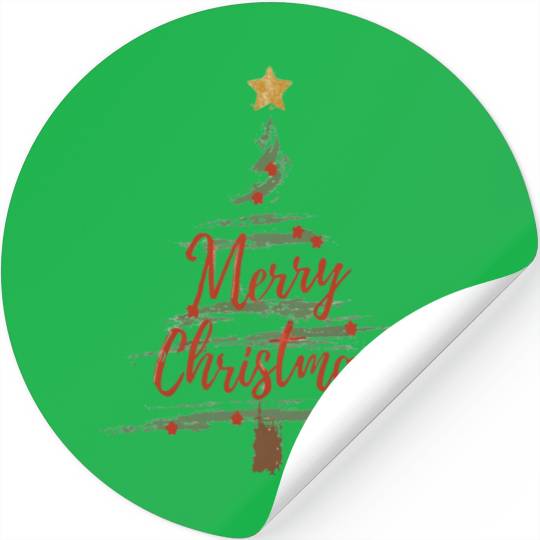 Watercolor Christmas Tree Stickers