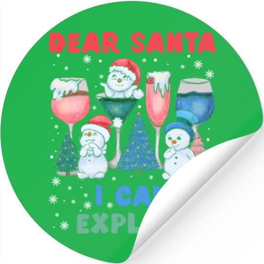 Schneemann Dear Santa I can Explain Funny Stickers