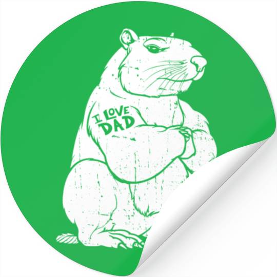 Capybara Biceps Tattoo I Love Dad Stickers