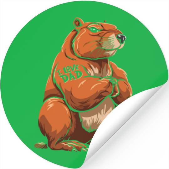 Capybara I Love Dad Stickers