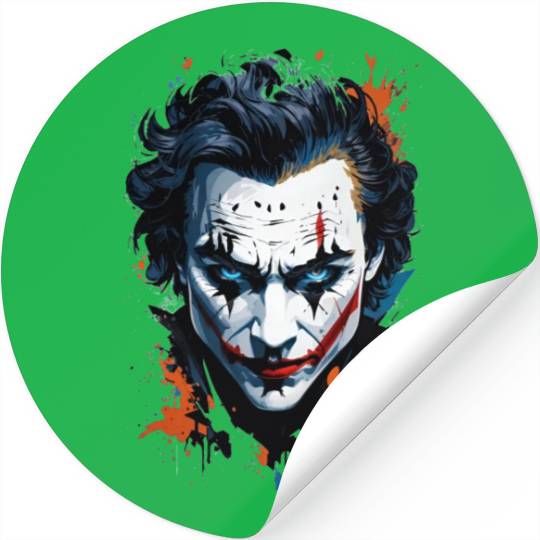 Chaos in Colors: Vibrant Joker Face Stickers