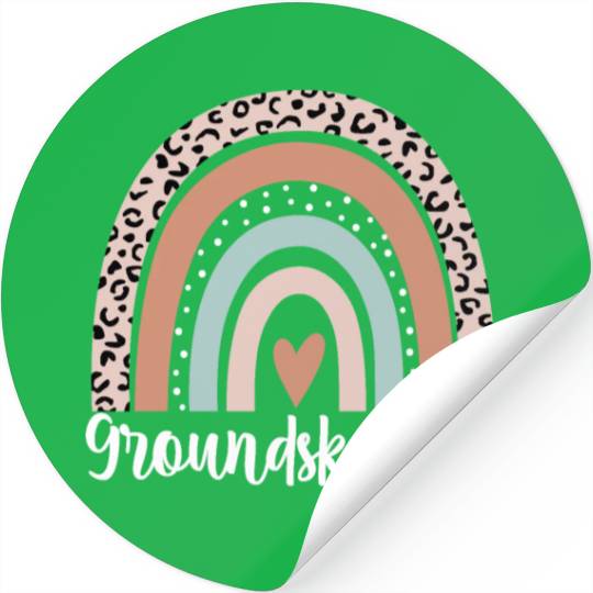 Groundskeeper Rainbow Leopard Funny Groundskeeper Stickers