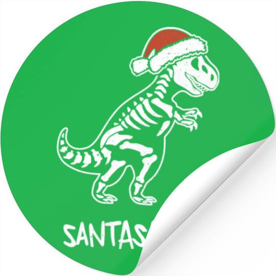 Santasaurus T-Rex Dinosaur Christmas Themed Meme Stickers