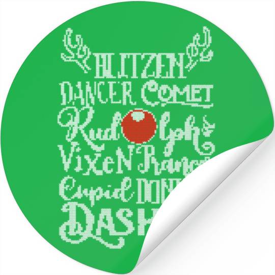 Santa's Reindeer Rudolph List Vintage Christmas Me Stickers