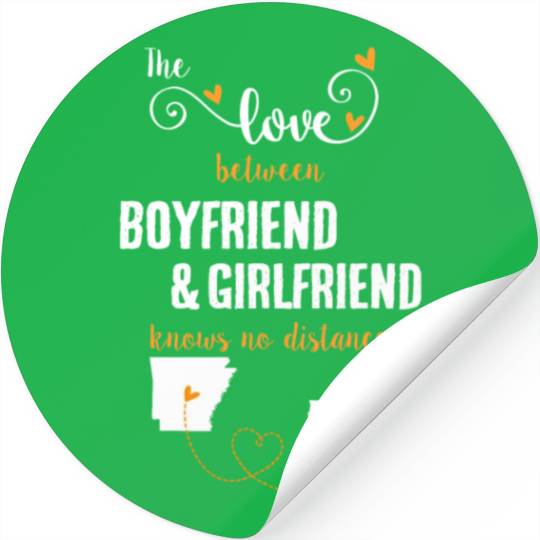 Love Between BF And GF Arkansas To California Gift Stickers