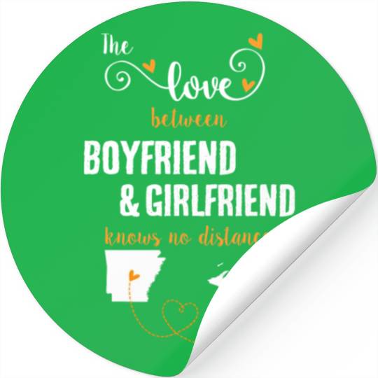 Love Between BF And GF Arkansas To Michigan Gift Stickers