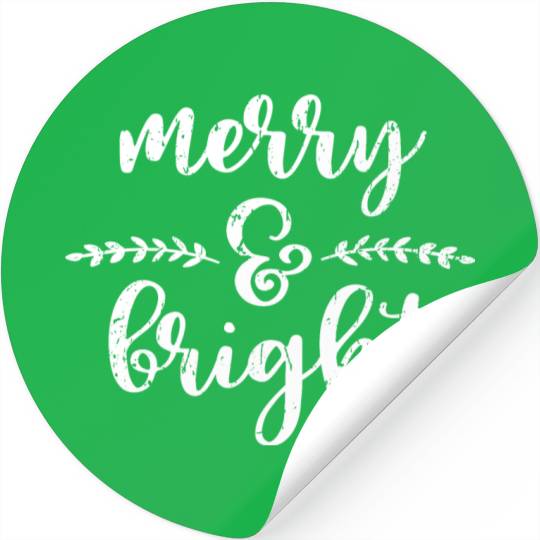 Merry And Bright Meme Funny Christmas Vintage Stickers