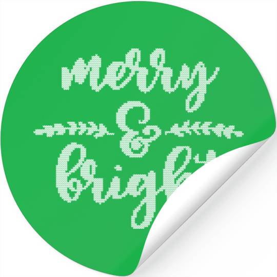 Merry And Bright Meme Funny Christmas Vintage Stickers