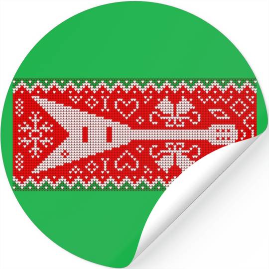 Christmas Pattern With Heavy Metal Electric Guitar Stickers