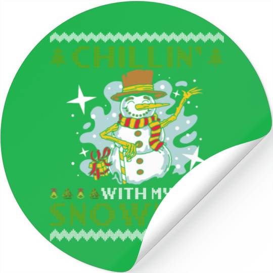 Snowman Chillin' with my Snowmies Snow Lover Stickers