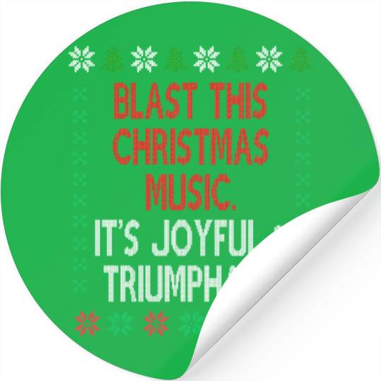 Joyful and triumphant ugly Christmas sweater theme Stickers