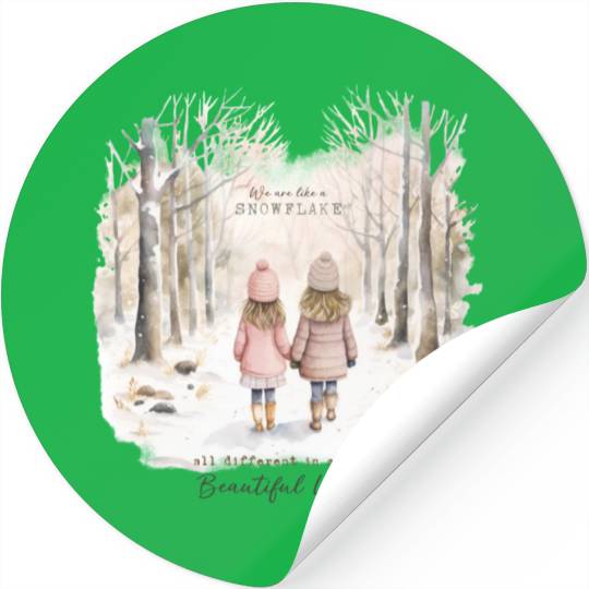 Cute Kids In Winter Wonderland Stickers