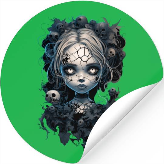 Gothic Girl Halloween Fantasy Dark Stickers