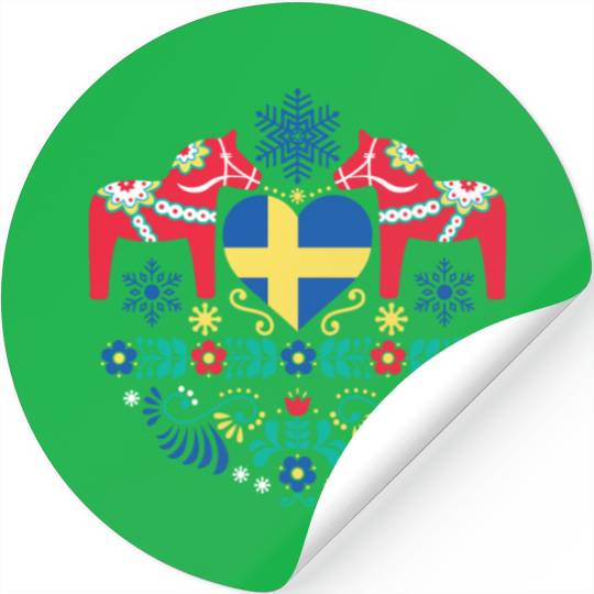 Sweden Dala Horse Swedish Stockholm Stickers