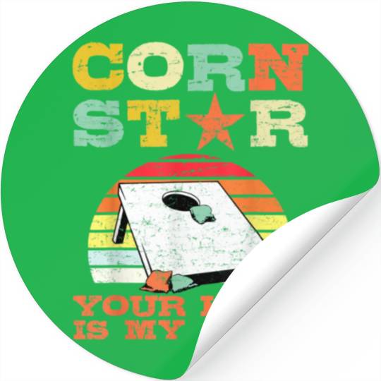 Corn Star Your Hole is My Goal Vintage Cornhole Stickers