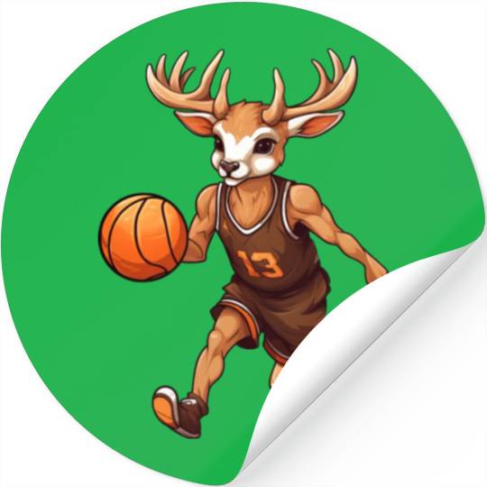 Deer basketball player Stickers