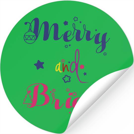 Merry and Bright Christmas Stickers