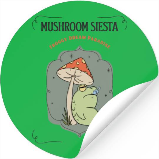 Mushroom Siesta: Froggy Dream Paradise Stickers