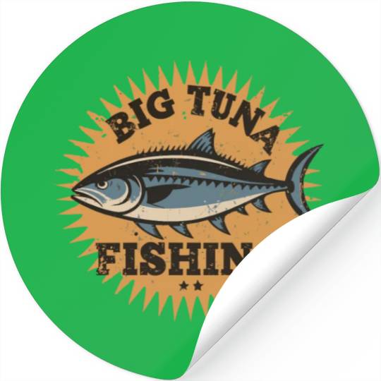 Big Tuna Fishing Vintage Design Stickers