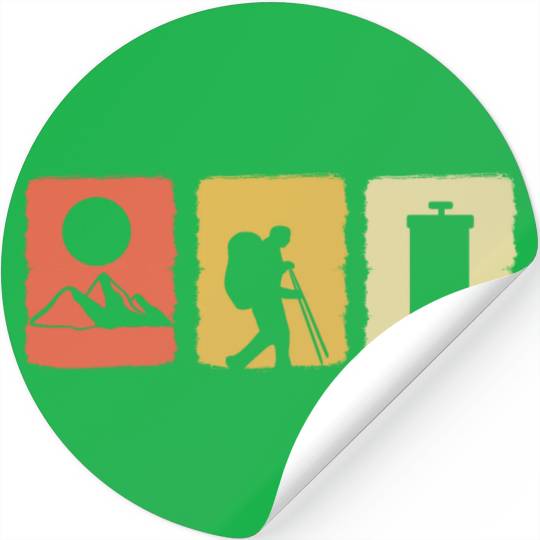 Vintage Hiking Adventurous and Motivated Person Gi Stickers