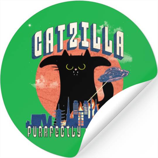 Catzilla king of cats,movie parody Stickers