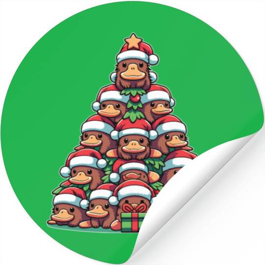 Schnabeltier Christmas Tree Merry Christmas Stickers