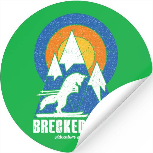 Retro Breckenridge Ski White Fox Stickers