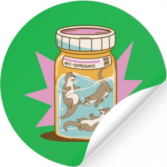 Joyful Otter Jar Stickers