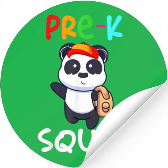 Pre-K Preschool Squad Teacher Student Panda Back T Stickers