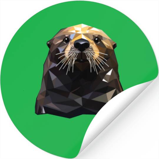 Geometric Style Sea Otter Stickers