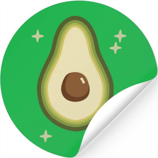Avocado Green Stars Stickers