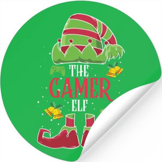Christmas Gamer The Gamer Elf Video Player Stickers