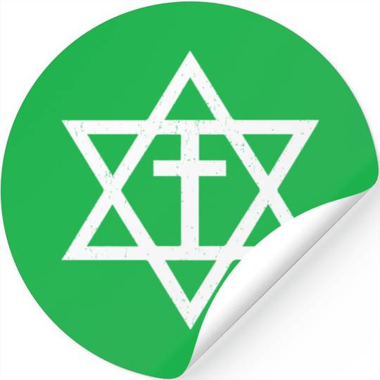 Messianic Cross Star of David Stickers