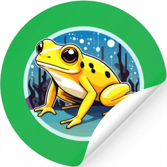 Golden Poison Frog Illustration Stickers
