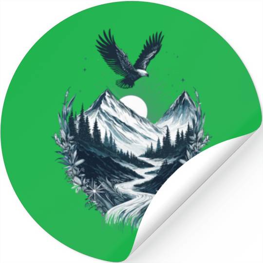 Mountain Silver Eagle Stickers