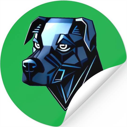 Dog Doberman Pinscher - Blue Polygons Stickers