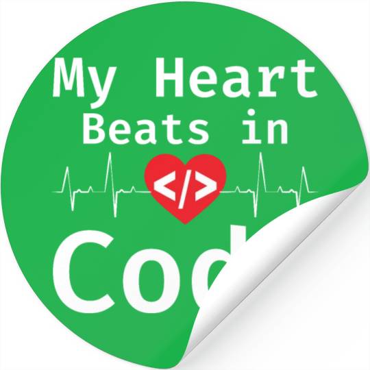My Heart Beats In Code Programmer Humor Programmin Stickers