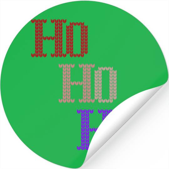 HO HO HO MERRY CHRISTMAS KNITTED STYLE Stickers