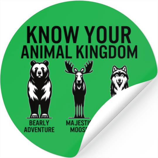 Jungle Stickers, Know Your Animal Kingdom Bear Moose