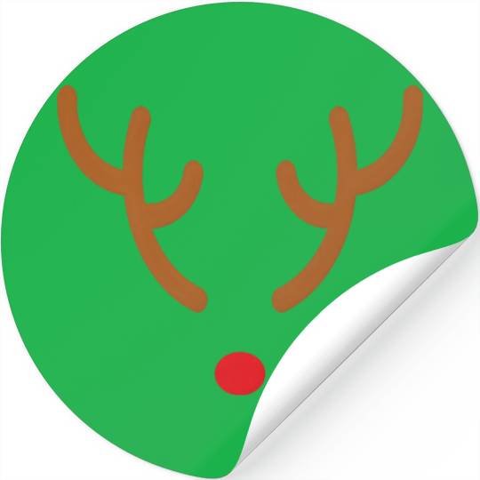 Reindeer Antlers Red Nose Stickers