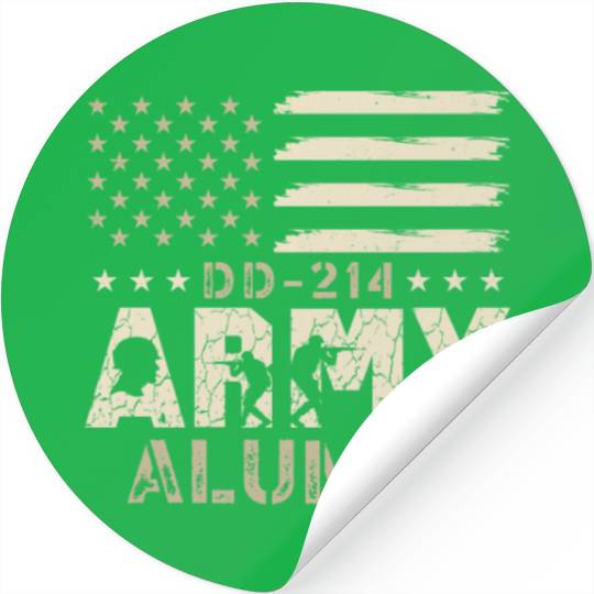 DD-214 Army Alumni Military US Flag Veteran USA Stickers