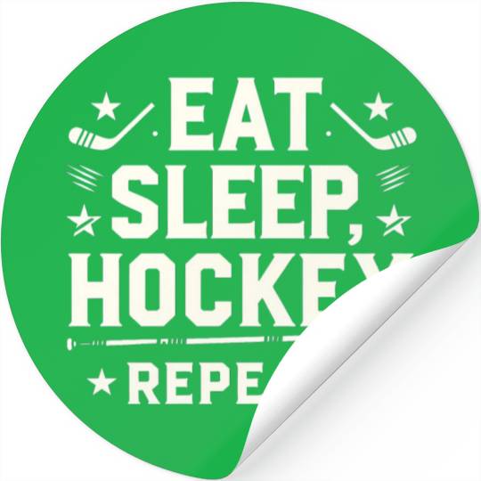 Eat sleep hockey repeat men Stickers