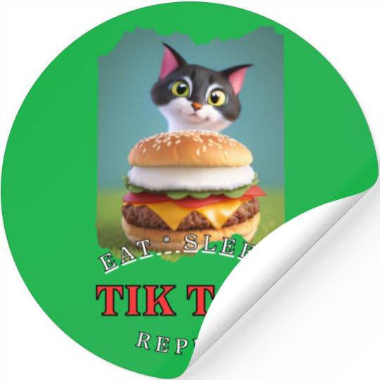 Eat Sleep Tik Tok Repeat Stickers