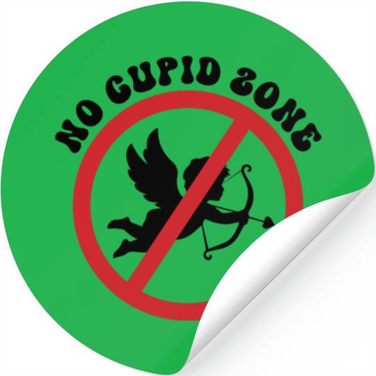 No Cupid Zone Stickers