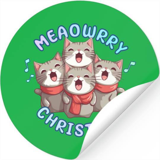 Christmas Kittens sing lovely Christmas song Stickers